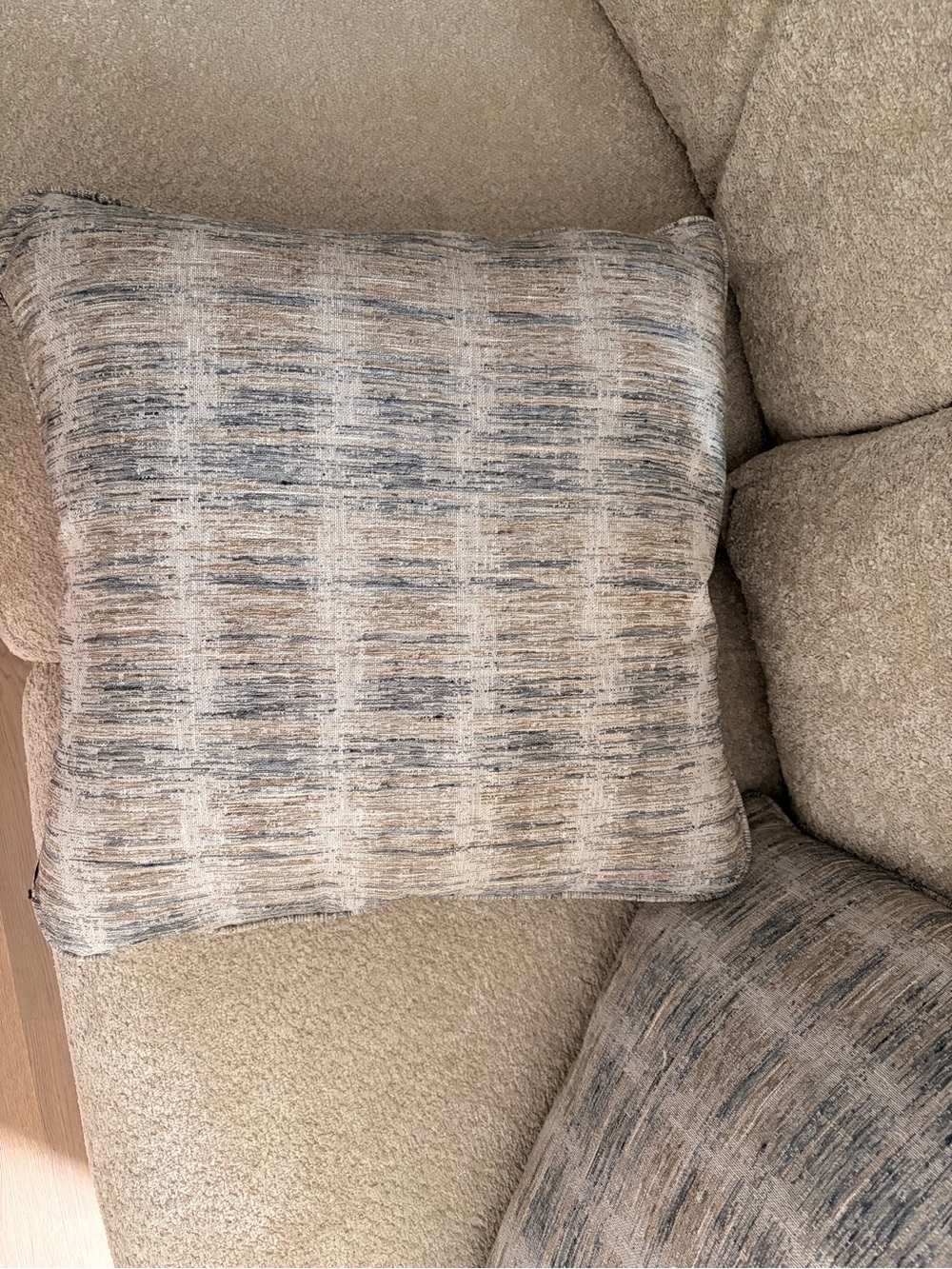 Neutral Textured Accent Pillow Set in Beige and Gray - Picture 4 of 6